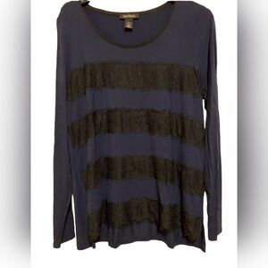 White House Black Market Royal Blue Lace Long sleeve top Lg